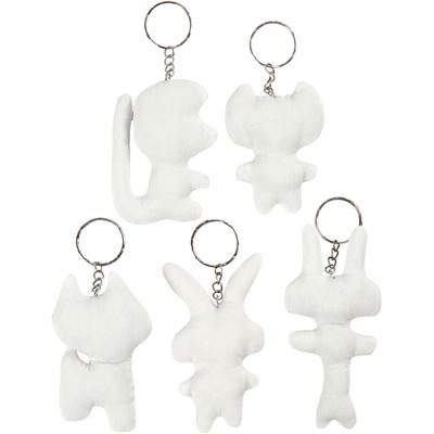 Creativ Company stoffen dieren sleutelhanger, 5st.