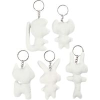 Creativ Company stoffen dieren sleutelhanger, 5st.