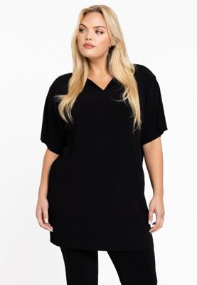 Yoek Tuniek PLISSE | Zwart | Maat 54/56