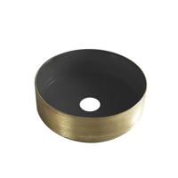 Waskom BWS Dink 36x36 cm Rond Geborsteld Goud / Mat Zwart Boss & Wessing