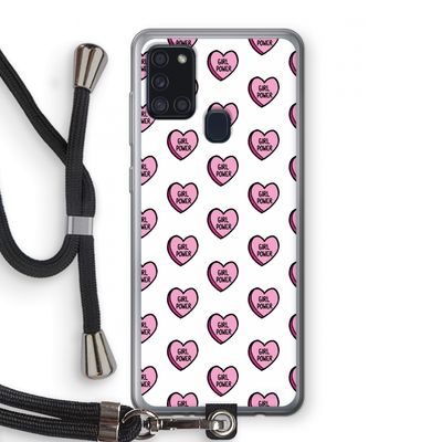 GIRL POWER: Samsung Galaxy A21s Transparant Hoesje met koord