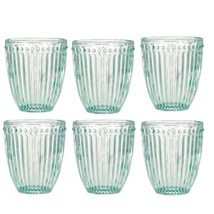 6x Waterglazen Set GreenGate Alice Cool mint (350 ml) - Drinkglazen