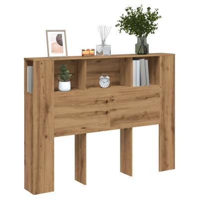 Hoofdbordkast 140x18,5x102,5 cm bewerkt hout artisanaal eiken