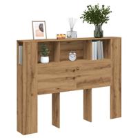 Hoofdbordkast 140x18,5x102,5 cm bewerkt hout artisanaal eiken