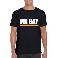 Gay Pride homo shirt zwart Mr Gay heren 2XL  - - thumbnail