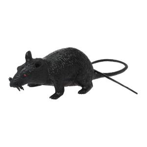 Horror decoratie rat - zwart - 22 cm - Halloween versiering - Plastic ratten enge decoratie dieren