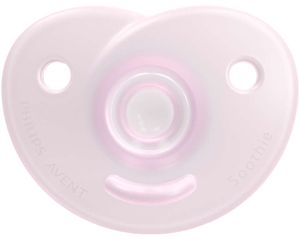 Set van 2 fopspenen voor pasgeborene van Philips AVENT Soothie C 1/2 ur zachtroze + framboosroze