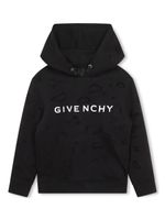 Givenchy Kids logo-print distressed cotton hoodie - Noir