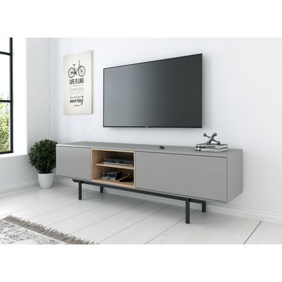 Meubella TV-Meubel Iris - Grijs - Eiken - 175 cm