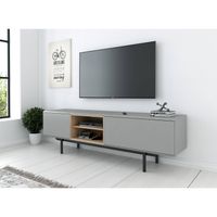 Meubella TV-Meubel Iris - Grijs - Eiken - 175 cm - thumbnail