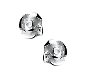 Oorknoppen Roos zilver 6,5 mm