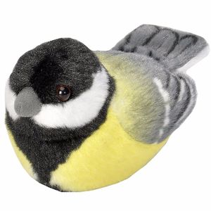 Pluche koolmees vogel knuffel 14 cm   -