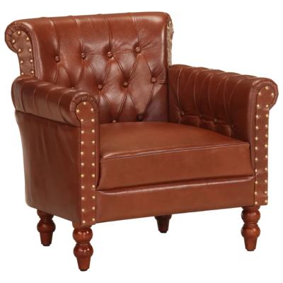 Fauteuil echt geitenleer bruin