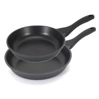 Koekenpan/hapjespan Cast Iron - 2x - Alle warmtebronnen - Zwart - 20 en 24 cm - gietijzer Koekenpan/hapjespan Cast Iron - 2x - Alle warmtebronnen - Zwart - 20 en 24 cm - gietijzer