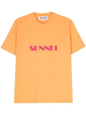 Sunnei t-shirt en coton biologique à logo imprimé - Orange