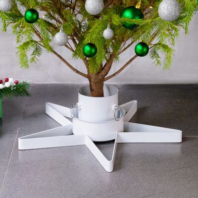 VidaXL Kerstboomstandaard 47x47x13,5 cm wit