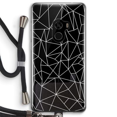 Geometrische lijnen wit: Xiaomi Mi Mix 2 Transparant Hoesje met koord