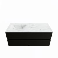 MONDIAZ VICA-DLUX 120cm badmeubel onderkast Urban 4 lades. Inbouw wastafel CLOUD links 1 kraangat, kleur Opalo.