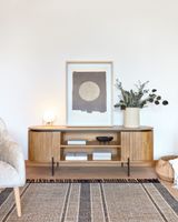 Kave Home - Licia massief mangohouten TV-meubel met 2 deuren en zwart - thumbnail