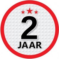 10x 2 Jaar leeftijd stickers rond verjaardag versiering - Feeststickers