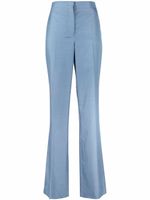 Ferragamo pantalon en soie à taille haute - Bleu