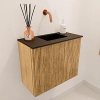 Toiletmeubel Mondiaz Joya | 50 cm | Meubelkleur Oak | Faye wastafel Urban Rechts | Zonder kraangat(en) Toiletmeubel Mondiaz Joya | 50 cm | Meubelkleur Oak | Faye wastafel Urban Rechts | Zonder kraangat(en)