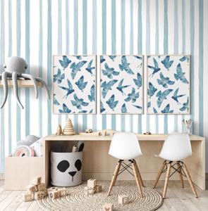 Behang Delicate Stripes Rol Turquoise