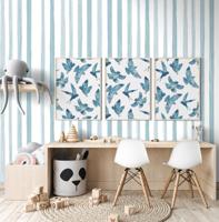 Behang Delicate Stripes Rol Turquoise