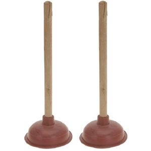 2x stuks toilet/gootsteen ontstoppers ploppers 40 cm