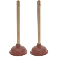 2x stuks toilet/gootsteen ontstoppers ploppers 40 cm