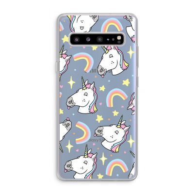 Rainbow Unicorn: Samsung Galaxy S10 5G Transparant Hoesje