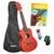 Cascha CUC102S concert ukelele set rood