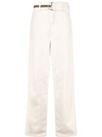 Marcelo Burlon County of Milan pantalon ceinturé à broderies - Blanc