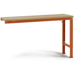 Manuflex AU8125.2001 Werk aanschuiftafel universele speciale met multiplex plaat, bxdxh = 2000 x 1000 x 722-1022 mm Rood-oranje (RAL 2001)