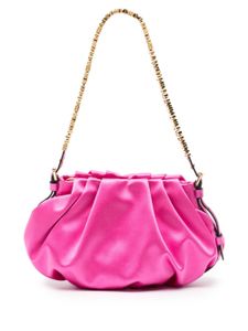 Moschino sac porté épaule en satin à logo strassé - Rose