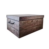 Opbergmand/kist/doos - grijs - karton - 30 liter - 51 x 37 x 24 cm - opvouwbaar