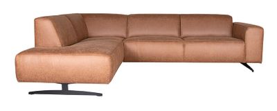 LABEL51 Hoekbank 'Modena' Links, Microfiber, kleur Cognac