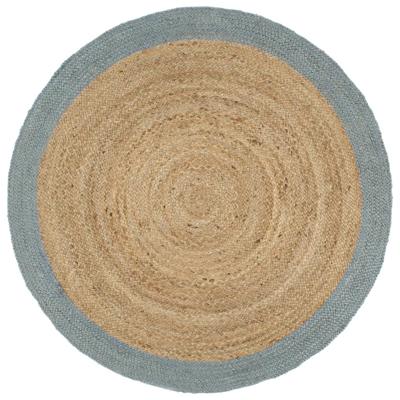 VidaXL Vloerkleed handgemaakt met olijfgroene rand 210 cm jute