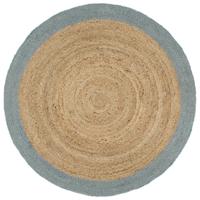 VidaXL Vloerkleed handgemaakt met olijfgroene rand 210 cm jute