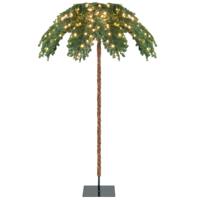 Kunstmatige Tropische Kerst Palmboom met 250 Warm Witte LED Lampjes & 813 Takjes 180 cm