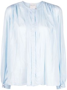 Forte Forte blouse en coton mélangé à fronces - Bleu