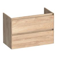 Brauer Inspire - Onderkast Ondiep - 80 cm - met 2 Softclose Lades Greeploos en 1 Sifon Uitsparing - Forest Wheat