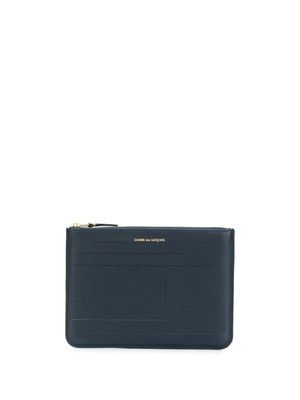 Comme Des Garçons Wallet portefeuille zippé à design texturé - Bleu