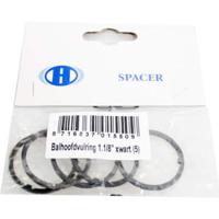 Hzb balhoofdvulring 1-1/8 inch 25.4 mm oversized zwart 5 stuks 6500062