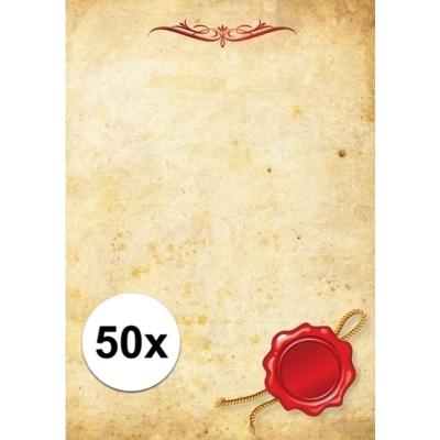 Perkament - 50x stuk - briefpapier - A4 formaat - oorkonde - diploma - zelf invullen