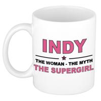 Indy cadeau mok - Woman Myth Supergirl - naam koffiemok - 300 ml - collega - moederdag