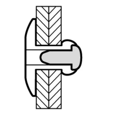 Blindklinknagel GBK - Alu/Staal - 1032 - 4.8x10x14mm