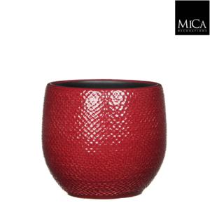 Mica Decorations-e - 4 stuks! Gabriel pot rond bordeaux h16xd18 cm Mica Decorations (e)