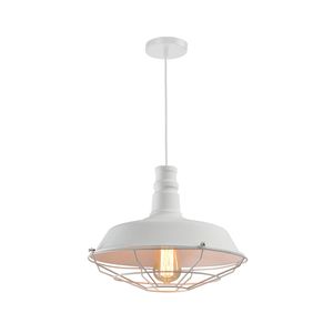 QUVIO Hanglamp staal met rooster wit - QUV5049L-WHITE