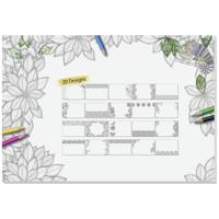 Sigel Adult Coloring HO580 Bureau onderlegger Blanco Zwart/wit (b x h) 595 mm x 410 mm